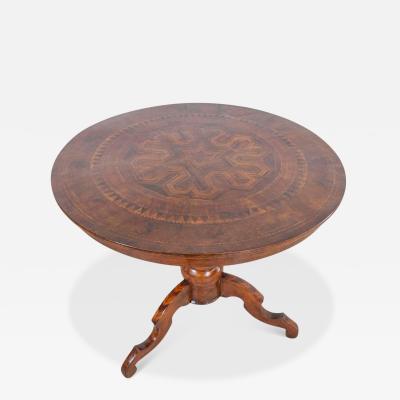 Italian 19th Century Round Inlaid Table
