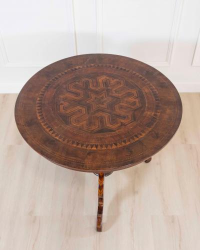 Italian 19th Century Round Inlaid Table