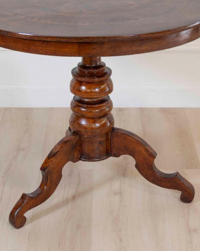 Italian 19th Century Round Inlaid Table