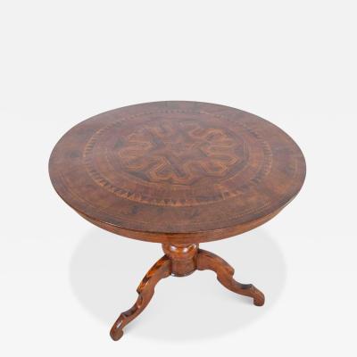 Italian 19th Century Round Inlaid Table