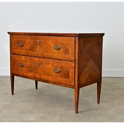 Italian 19th Century Two drawer Inlay Commode