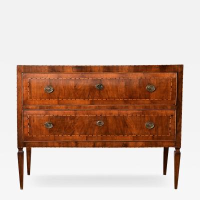 Italian 19th Century Two drawer Inlay Commode