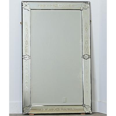 Italian 19th Century Venetian Mirror in Rectangular Frame
