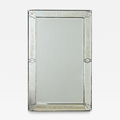 Italian 19th Century Venetian Mirror in Rectangular Frame