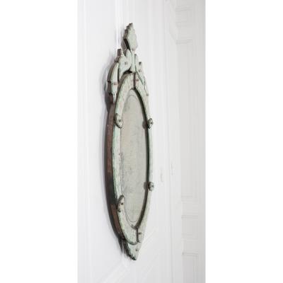 Italian 19th Century Venetian Oval Mirror