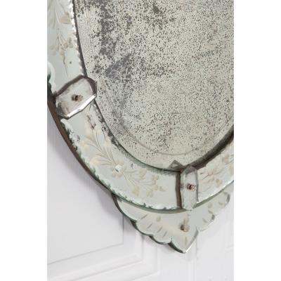 Italian 19th Century Venetian Oval Mirror