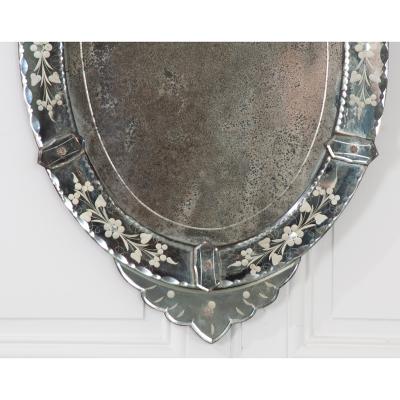 Italian 19th Century Venetian Oval Mirror