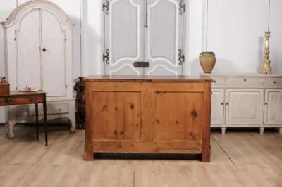 Italian 19th Century Walnut Buffet with Carved Diamond and Floral Motifs