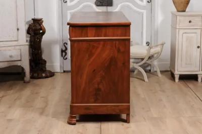 Italian 19th Century Walnut Buffet with Carved Diamond and Floral Motifs