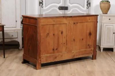 Italian 19th Century Walnut Buffet with Carved Diamond and Floral Motifs