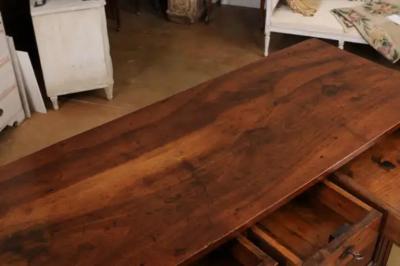 Italian 19th Century Walnut Buffet with Three Drawers over Two Molded Doors
