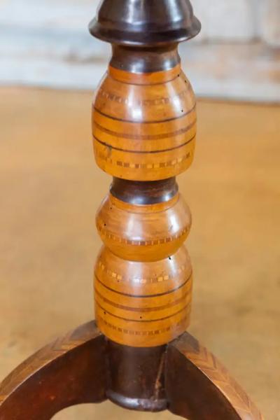 Italian 19th Century Walnut Mahogany and Ash Game Side Table with Marquetry Top