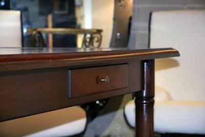 Italian 50s Inlaid Zinc Oak Table