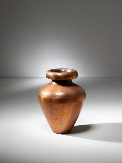 Italian 50s Large Copper Plated Umbrella Stand