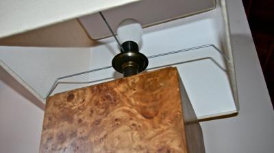 Italian 50s Wood Veneer Table Lamp
