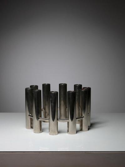 Italian 70s Steel Candle Holder