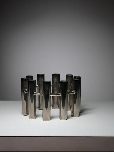 Italian 70s Steel Candle Holder