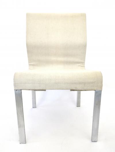 Italian Abstract Sculptural Steel and Fabric Corset Side Chair