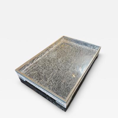 Italian Acrylic and Chrome Serving Tray 1970s