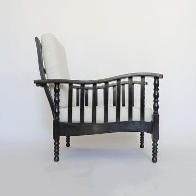 Italian Adjustable Wooden Lounge Chair Italy 1940s