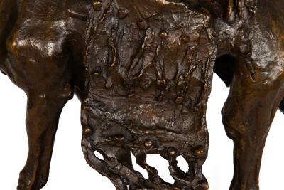 Italian Antique Bronze Sculpture Flight from Egypt 1892 Ernesto Bazzaro