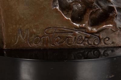 Italian Antique Bronze Sculpture of Christopher Columbus by Giulio Monteverde