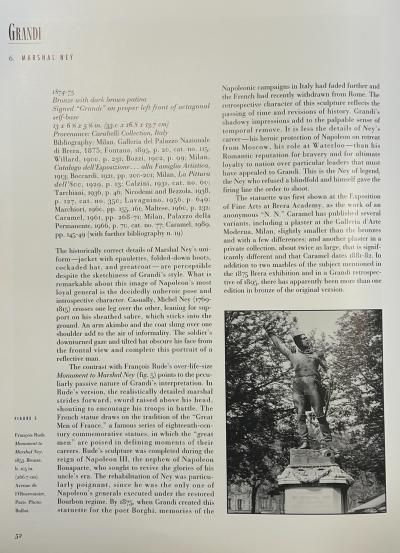 Italian Antique Bronze Sculpture of Marshall Ney by Giuseppe Grandi