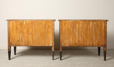 Italian Antique Painted Chevron Two Drawer Commode circa 1800