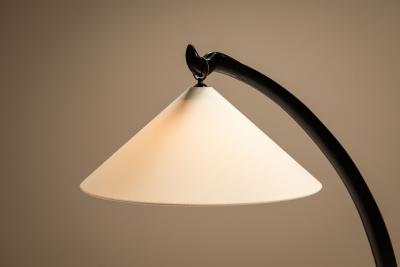 Italian Arc Shaped Black Floorlamp 1950s