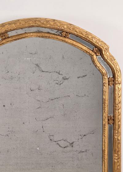 Italian Arched Paneled Giltwood Mirror circa 1820