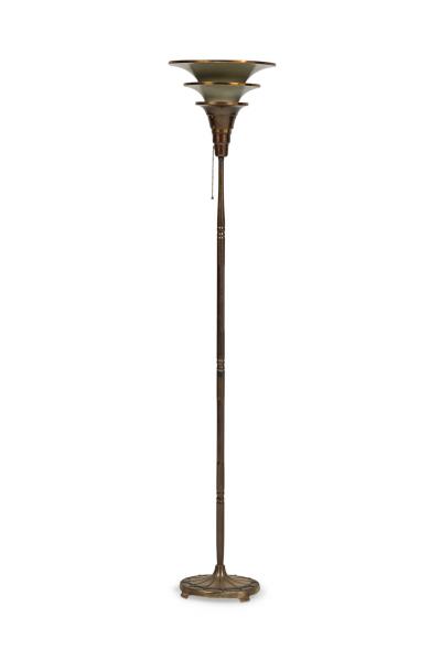 Italian Art Deco 3 Tier Torchiere Floor Lamp