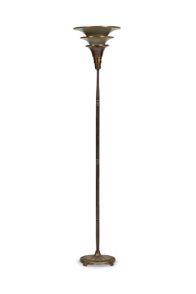 Italian Art Deco 3 Tier Torchiere Floor Lamp