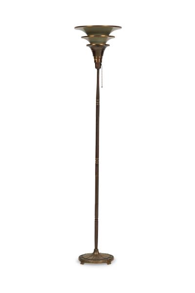 Italian Art Deco 3 Tier Torchiere Floor Lamp