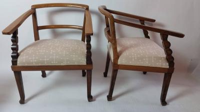 Italian Art Deco Armchairs with Ottoman circa 1925