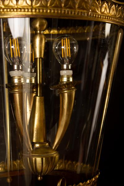 Italian Art Deco Brass Lantern or Pendant 1940s