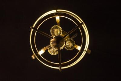 Italian Art Deco Brass Lantern or Pendant 1940s