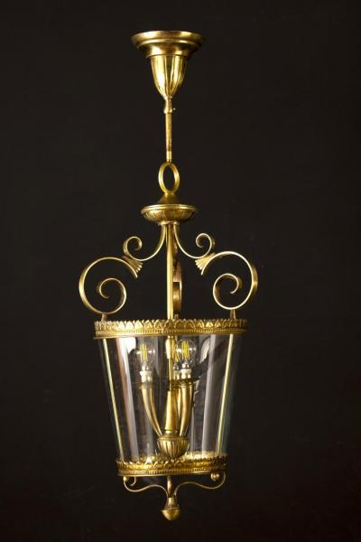 Italian Art Deco Brass Lantern or Pendant 1940s