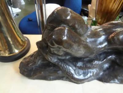 Italian Art Deco Bronze Sculpture Of A Nude Male