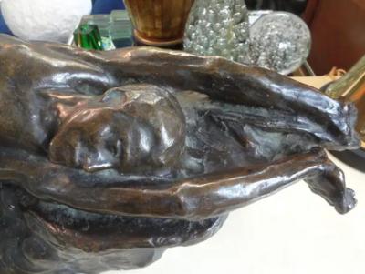 Italian Art Deco Bronze Sculpture Of A Nude Male