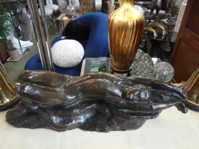 Italian Art Deco Bronze Sculpture Of A Nude Male