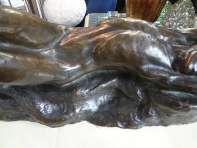 Italian Art Deco Bronze Sculpture Of A Nude Male
