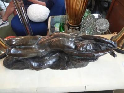 Italian Art Deco Bronze Sculpture Of A Nude Male