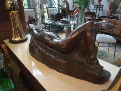 Italian Art Deco Bronze Sculpture Of A Nude Male