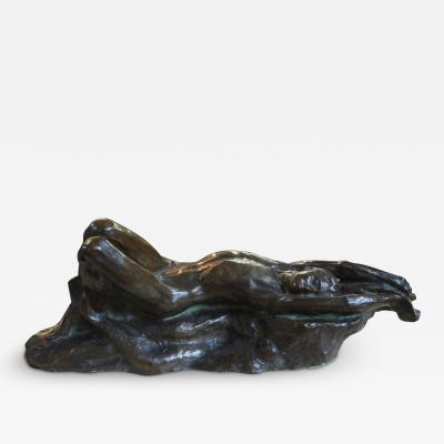 Italian Art Deco Bronze Sculpture Of A Nude Male