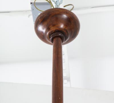 Italian Art Deco Burl Wood and Glass Chandelier