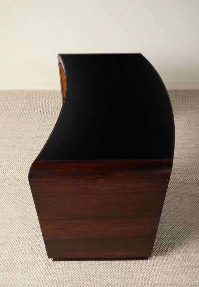 Italian Art Deco Curved Writing Desk circa 1930