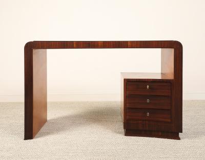Italian Art Deco Curved Writing Desk circa 1930