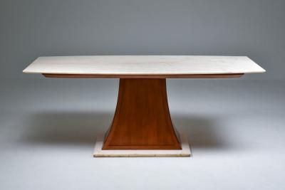 Italian Art Deco Dining Table with Marble Top Japan Inspired 1940s