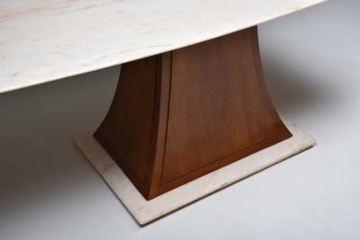 Italian Art Deco Dining Table with Marble Top Japan Inspired 1940s