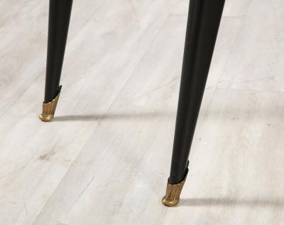Italian Art Deco Ebonized and Vellum Sideboard with Inset Glass Top circa 1940